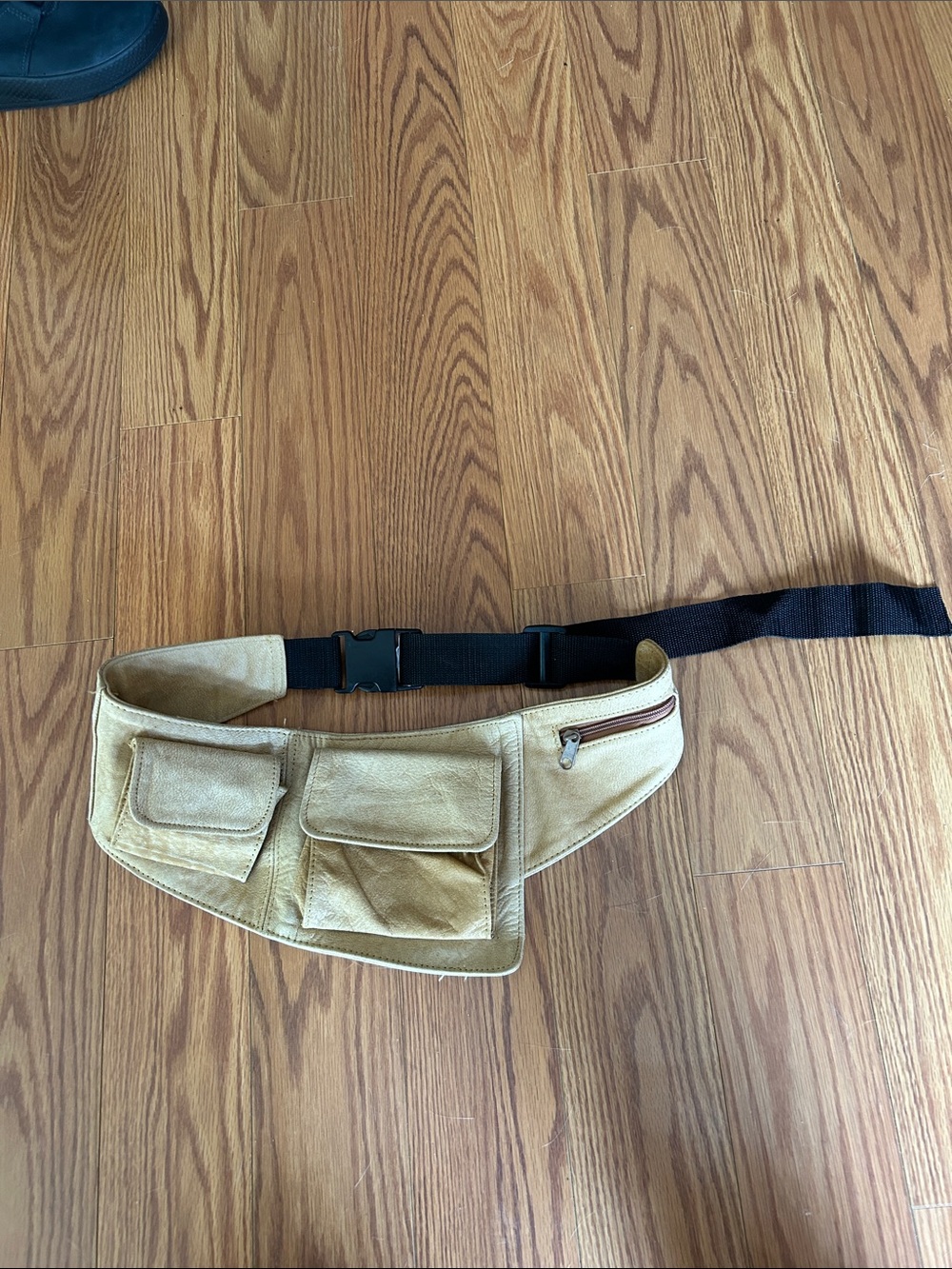 Men's Tan Leather Waist Bag Belt Pack